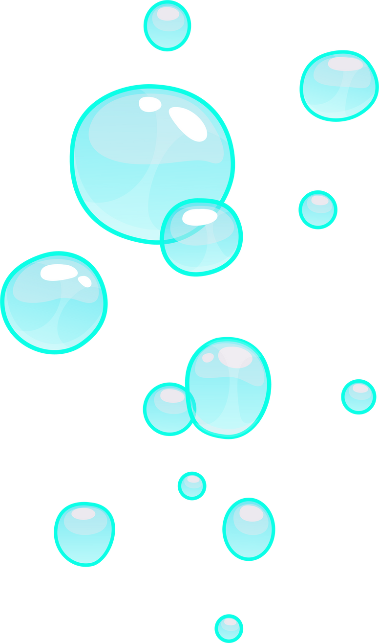 Underwater game cartoon bubbles in blue water